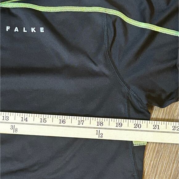 FALKE Ergonomic Sport System Gray & Yellow 3/4 Zip Base layer Top Medium - Picture 6 of 9